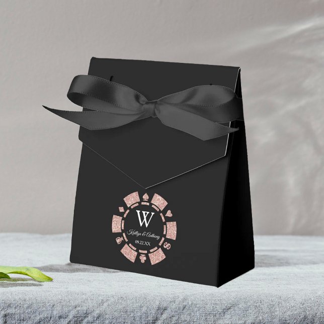 Rose Gold Glitzer Poker Chip Casino Hochzeit Geschenkschachtel (Von Creator hochgeladen)