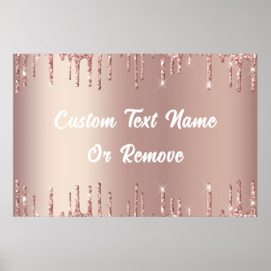 Rose Gold Glitzer Poster mit benutzerdefiniertem T