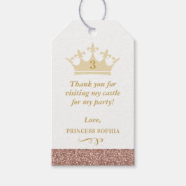 Rose Gold Glitzer Princess Crown Gevor Geschenkanhänger