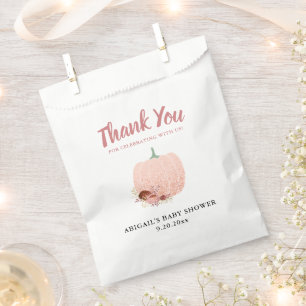 Rose Gold Glitzer Pumpkin Baby Dusche Vielen Dank Geschenktütchen