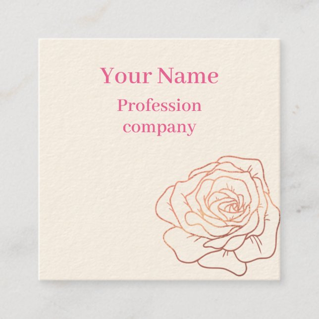 Rose Gold Glitzer Quadratische Visitenkarte (Vorderseite)