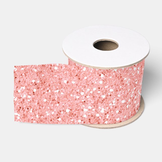 Rose Gold Glitzer Ripsband (Spule)