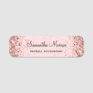 Rose Gold Glitzer Rosa Marmor Namensschild