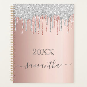 Rose Gold Glitzer Rosa Monigramm Planer