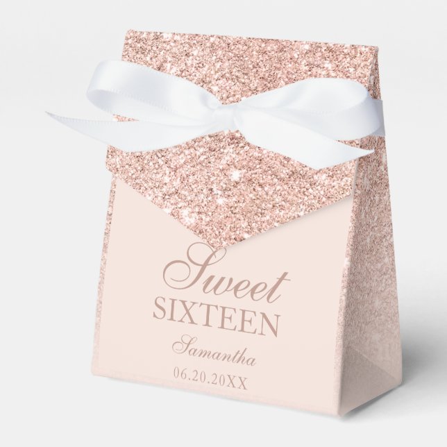 Rose Gold Glitzer Rosa ombre Glitzern Sweet 16 Geschenkschachtel (Vorderseite)