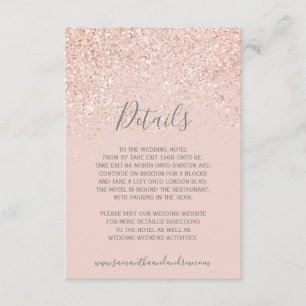 Rose Gold Glitzer Rosa Rosa Grau Einzelheiten Hoch Begleitkarte