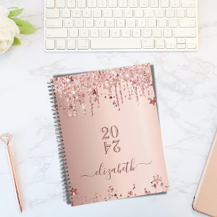 Rose Gold Glitzer Rosa Sterne elegant 2026 Planer