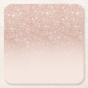 Rose Gold Glitzer Rose verblasst das passende iPho Rechteckiger Pappuntersetzer