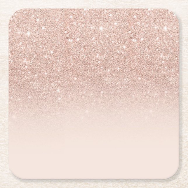 Rose Gold Glitzer Rose verblasst passend iPhone co Rechteckiger Pappuntersetzer (Vorderseite)