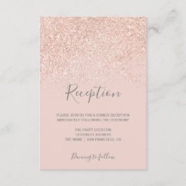 Rose Gold Glitzer rot Rosa eleganter Empfang Begleitkarte