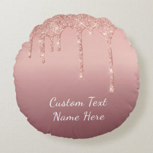 Rose Gold Glitzer Rundkissen mit benutzerdefiniert Rundes Kissen