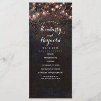 Rose Gold Glitzer Rustikale Naturheiratsprogramme