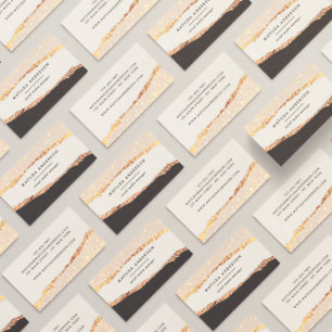 Rose Gold Glitzer Schwarz Rosa moderne viereckige  Visitenkarte