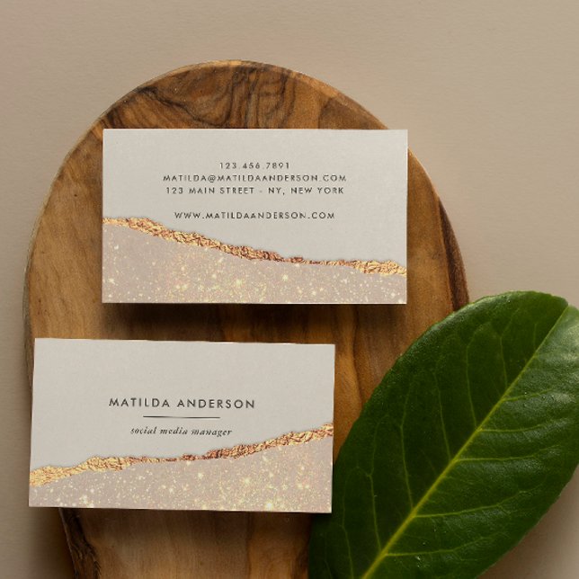 Rose Gold Glitzer Schwarz Rosa moderne viereckige  Visitenkarte (Von Creator hochgeladen)