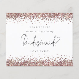Rose Gold Glitzer Script Bridesmaid Anforderung