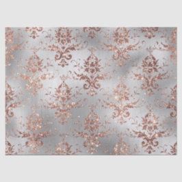 Rose Gold Glitzer Scroll Arbeiten an der Grau-Deco Seidenpapier