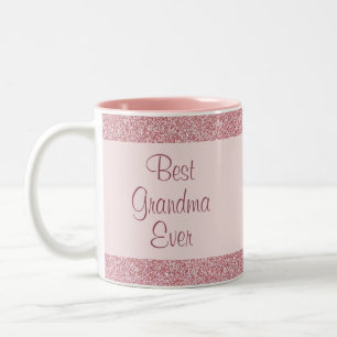 Rose Gold Glitzer sehen Niedlich Beste Oma je aus Zweifarbige Tasse