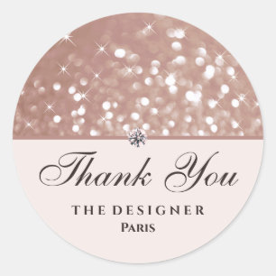 Rose Gold Glitzer Sparkassenstars Diamond Kristall Runder Aufkleber