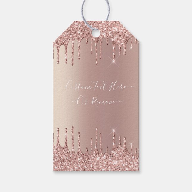 Rose Gold Glitzer Sparkle benutzerdefinierte Gesch Geschenkanhänger (Vorderseite)