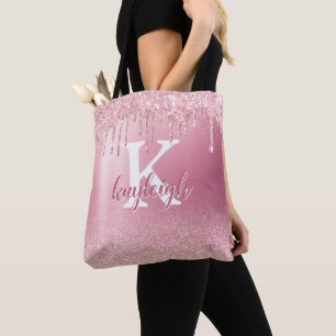 Rose Gold Glitzer Sparkle Bspaletmetall Monogramm Tasche