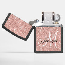 Rose Gold Glitzer Sparkle Eleganter Monogramm Name