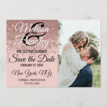 Rose Gold Glitzer Sparklover Rosa Save the Date