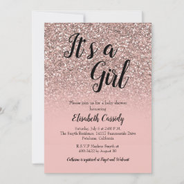 Rose Gold Glitzer Sprinkle Babydusche Einladung
