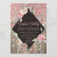Rose Gold Glitzer Stall Holz Blumenbrunch & Bubbly