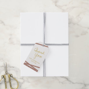 Rose Gold Glitzer Streifen Danke für Ihre Unterstü Geschenkanhänger