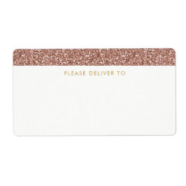 Rose Gold Glitzer Strip Address Labels