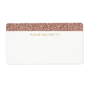 Rose Gold Glitzer Strip Address Labels