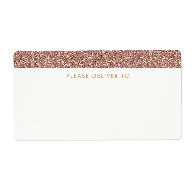 Rose Gold Glitzer Strip Address Labels (Vorne)