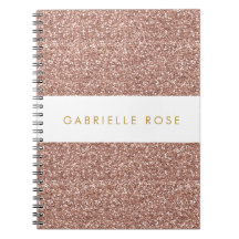 Rose Gold Glitzer Strip Personalisiert Notebook