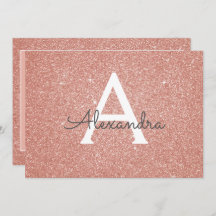 Rose Gold Glitzer Sweet 16 Save the Date