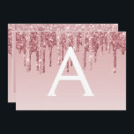 Rose Gold Glitzer Sweet 16 Save the Date Einladung<br><div class="desc">Rose Gold Sparkle und Tropfen Glitzer 16 . Geburtstag Monogram Name und Initial Save the Date Geburtstagsparty Einladung. Diese Einladung ist perfekt für die Rose Gold Sparkle Glitzer Sweet 16 Geburtstagsparty,  die in Rosa Rose Gold zu feiern suchen.</div>