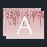 Rose Gold Glitzer Sweet 16 Save the Date Einladung<br><div class="desc">Rose Gold Sparkle und Tropfen Glitzer 16 . Geburtstag Monogram Name und Initial Save the Date Geburtstagsparty Einladung. Diese Einladung ist perfekt für die Rose Gold Sparkle Glitzer Sweet 16 Geburtstagsparty,  die in Rosa Rose Gold zu feiern suchen.</div>