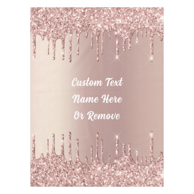 Rose Gold Glitzer Tableteclout mit Ihrem Textnamen Tischdecke (Vorderseite)
