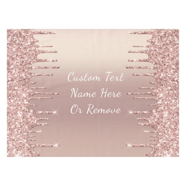 Rose Gold Glitzer Tablett mit benutzerdefinierten  Tischdecke (Vorderseite (Horizontal))
