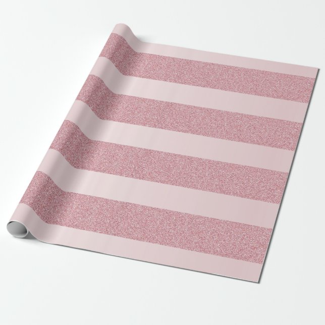 Rose Gold Glitzer Template Elegant Weihnachten Geschenkpapier (Ungerollt)
