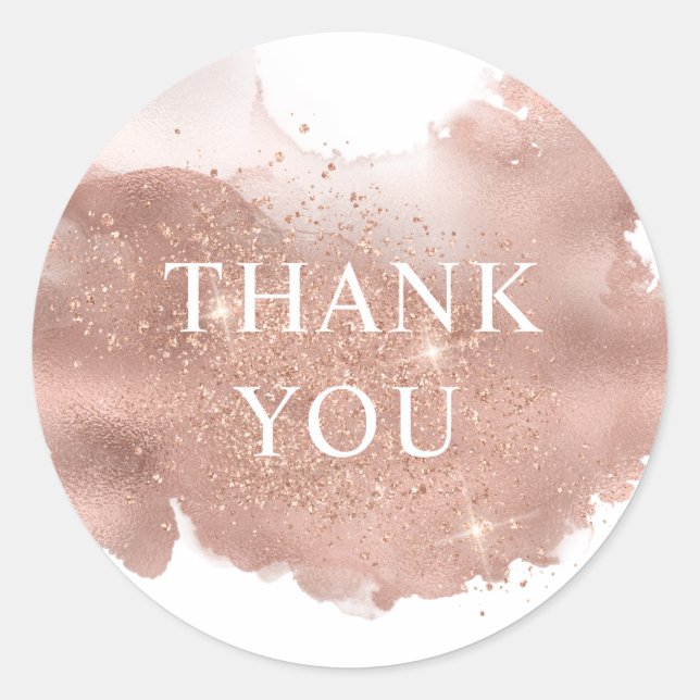 Rose Gold Glitzer Tintenpatronenbezeichnung Runder Aufkleber (Vorderseite)