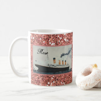 Rose Gold Glitzer Titanic Personalisiert Girl Kaffeetasse