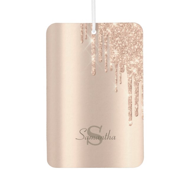 Rose Gold Glitzer Tropfen Autolufterfrischer (Vorderseite)
