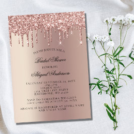 Rose Gold Glitzer Tropfen Bridal Dusche Einladung