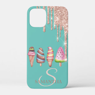 Rose Gold Glitzer Tropfen Eiscreme Minze Grün Case-Mate iPhone Hülle