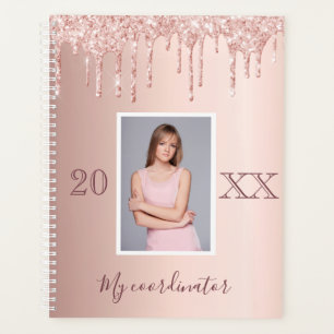 Rose Gold Glitzer Tropfen Foto Planer