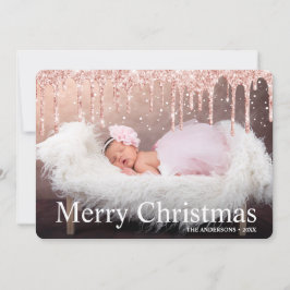 Rose Gold Glitzer Tropfen Frohe Weihnachten Foto