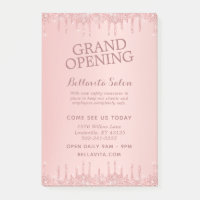 Rose Gold Glitzer Tropfen Grand Opening Salon
