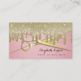 Rose Gold Glitzer Tropfen Haar Stylist Schönheitss Visitenkarte