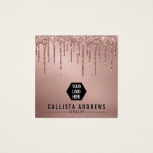 Rose Gold Glitzer Tropfen Logo-Werbekarte