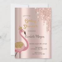Rose Gold Glitzer Tropfen, Niedlich rosa Flamingos